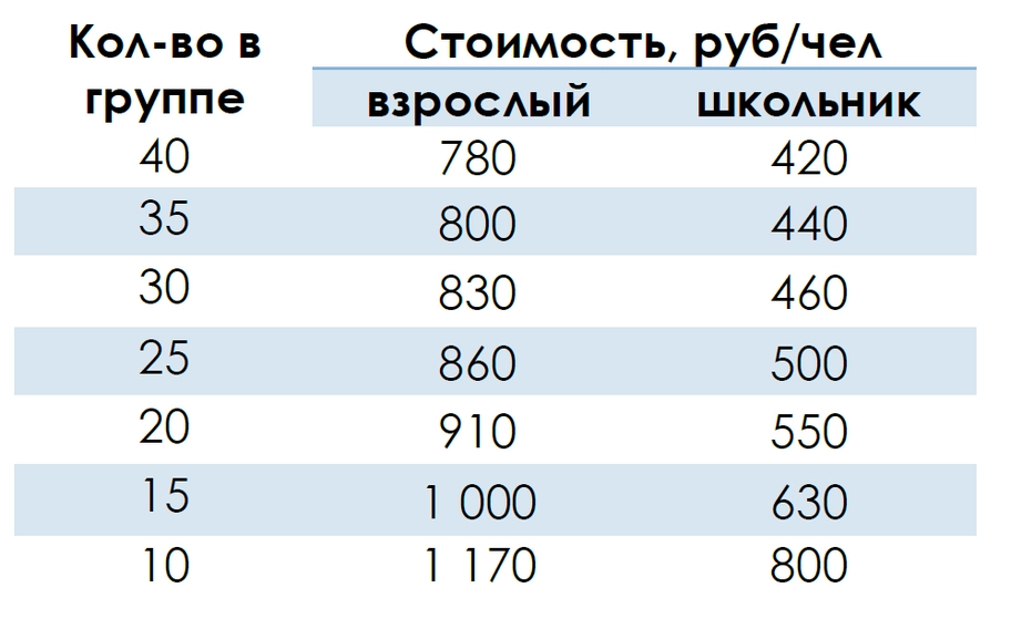 Стоимость экскурсии Спас на крови