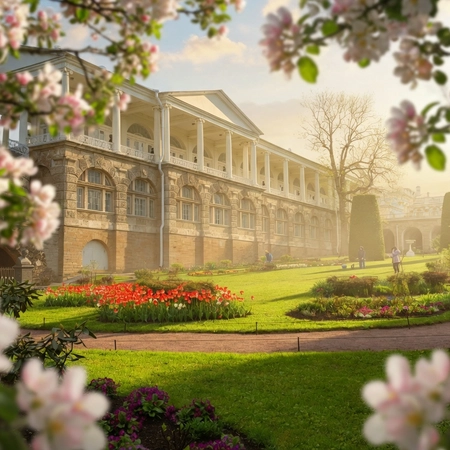 Яблочный цвет и Екатерининский дворец